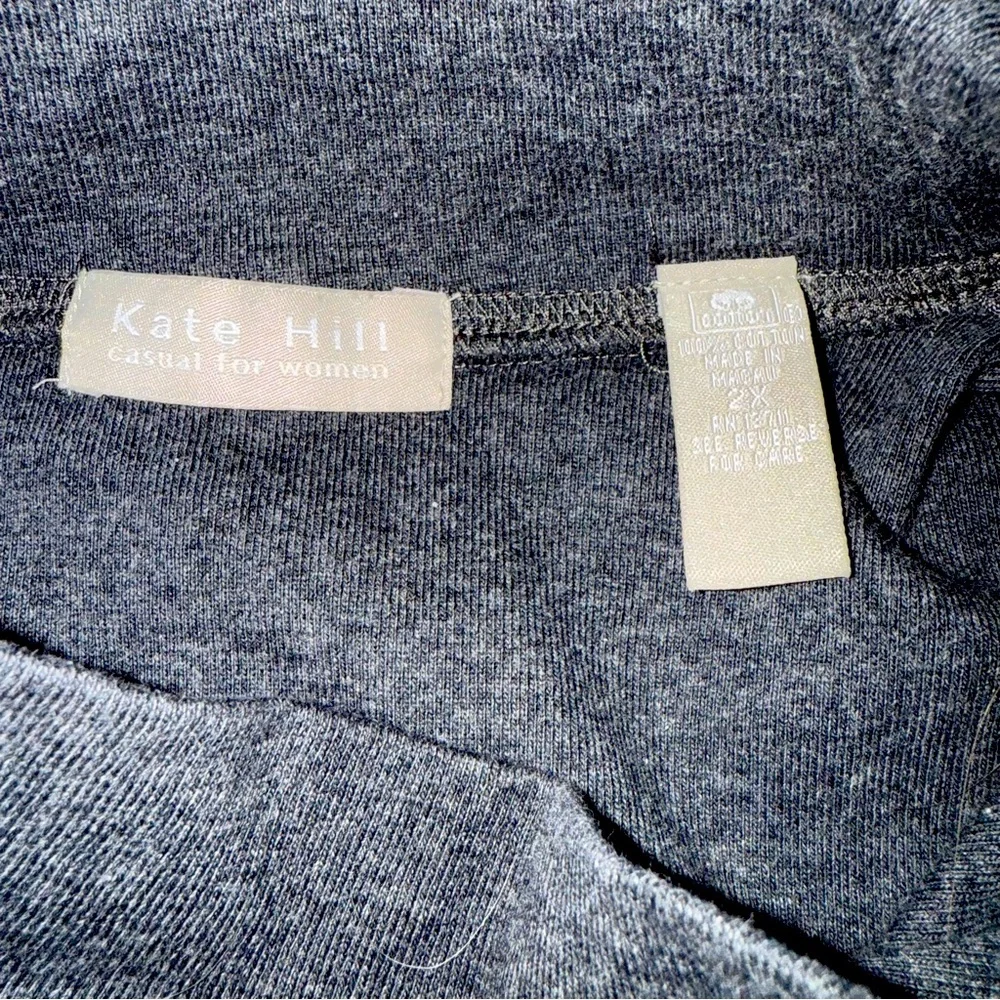 Kate Hill 2X Mock Turtle Neck Grey Casual - Picture 4 of 4